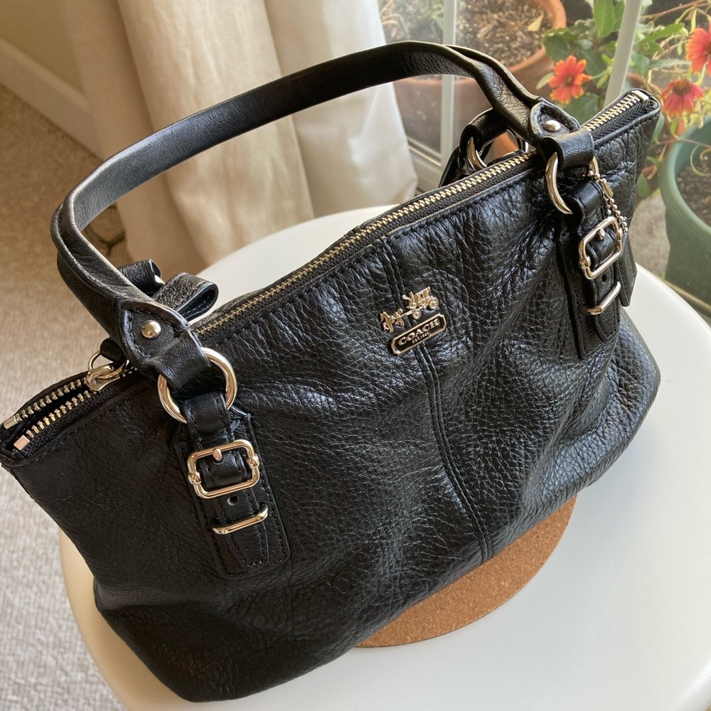 Coach Pebbled Black Leather Purse